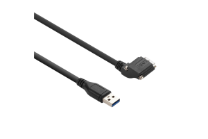 USB 3 standard cable, left angled, screwable, 3/5 m